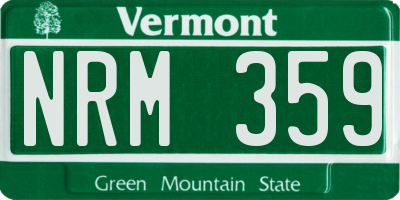 VT license plate NRM359