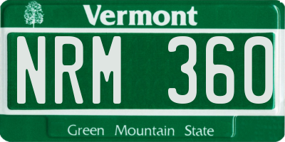 VT license plate NRM360