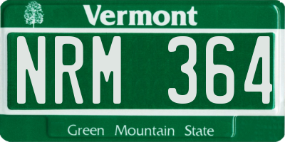 VT license plate NRM364