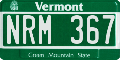 VT license plate NRM367
