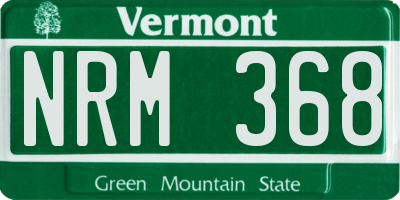 VT license plate NRM368