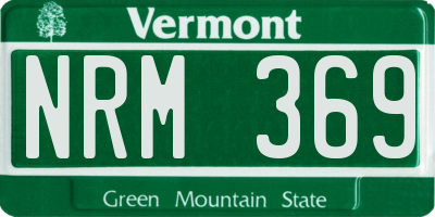 VT license plate NRM369