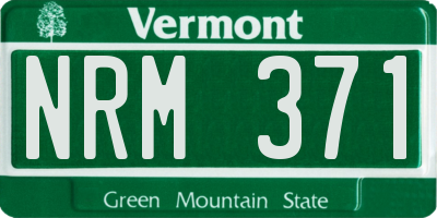 VT license plate NRM371