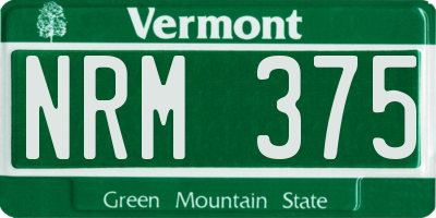 VT license plate NRM375