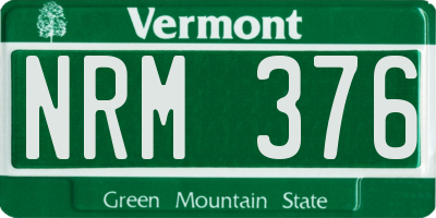 VT license plate NRM376