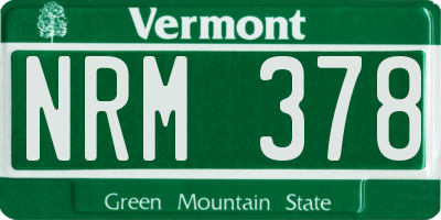 VT license plate NRM378