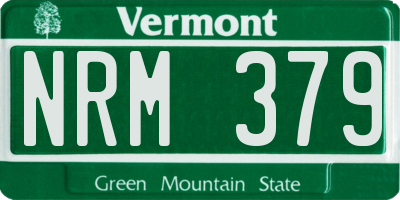 VT license plate NRM379