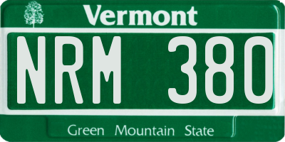 VT license plate NRM380
