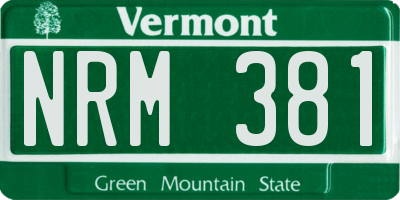 VT license plate NRM381