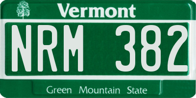 VT license plate NRM382