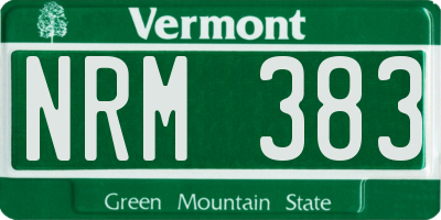 VT license plate NRM383