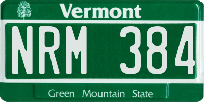 VT license plate NRM384