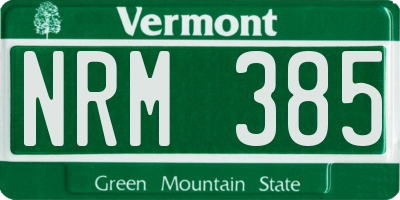 VT license plate NRM385