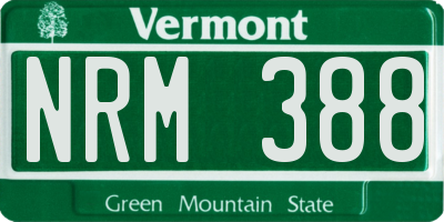 VT license plate NRM388
