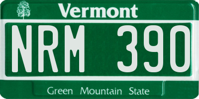 VT license plate NRM390