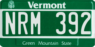 VT license plate NRM392
