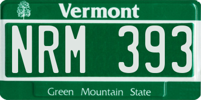 VT license plate NRM393