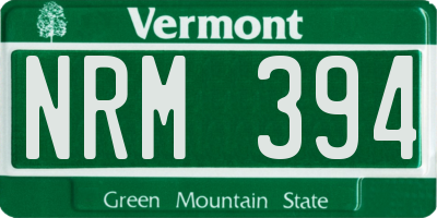 VT license plate NRM394