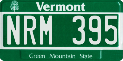 VT license plate NRM395