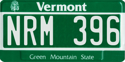 VT license plate NRM396