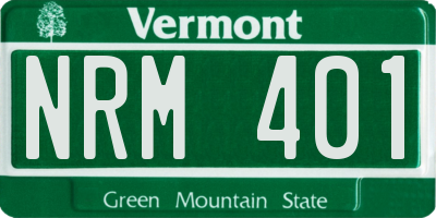 VT license plate NRM401