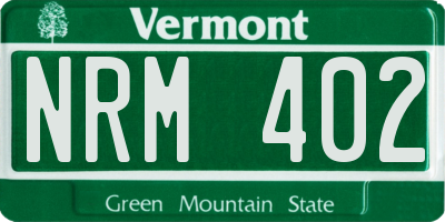 VT license plate NRM402