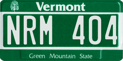 VT license plate NRM404