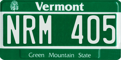 VT license plate NRM405