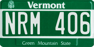 VT license plate NRM406