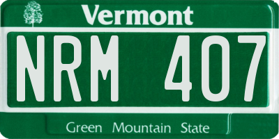 VT license plate NRM407