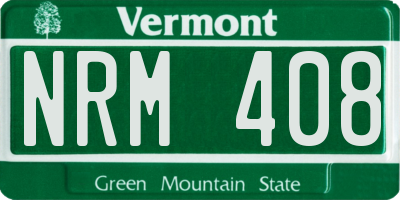 VT license plate NRM408