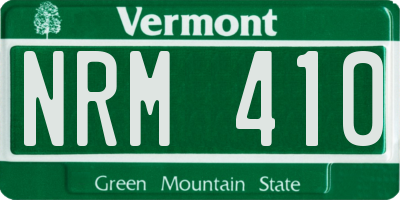 VT license plate NRM410