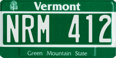 VT license plate NRM412