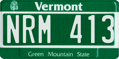 VT license plate NRM413