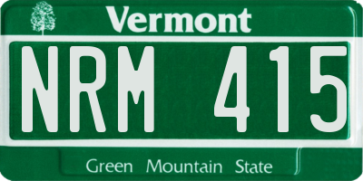 VT license plate NRM415