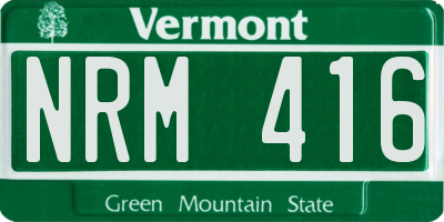 VT license plate NRM416