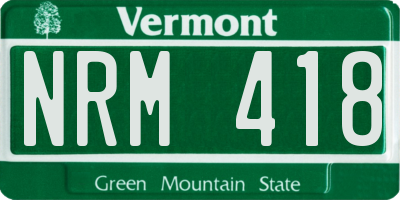 VT license plate NRM418