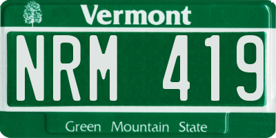 VT license plate NRM419