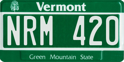 VT license plate NRM420