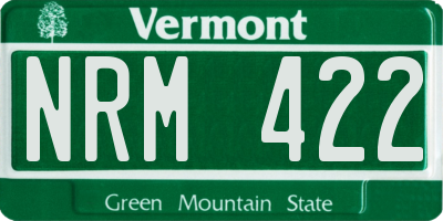 VT license plate NRM422