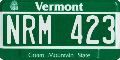 VT license plate NRM423