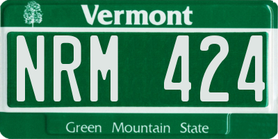 VT license plate NRM424