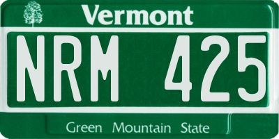 VT license plate NRM425