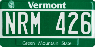 VT license plate NRM426