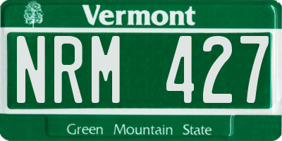 VT license plate NRM427