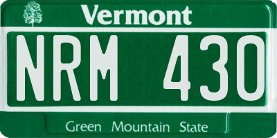 VT license plate NRM430