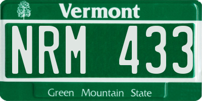 VT license plate NRM433