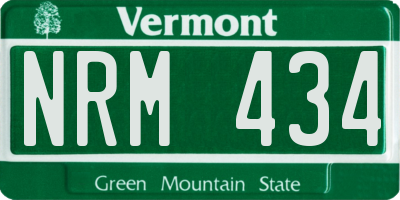 VT license plate NRM434