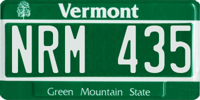 VT license plate NRM435