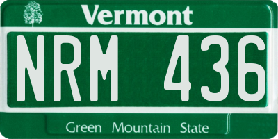 VT license plate NRM436